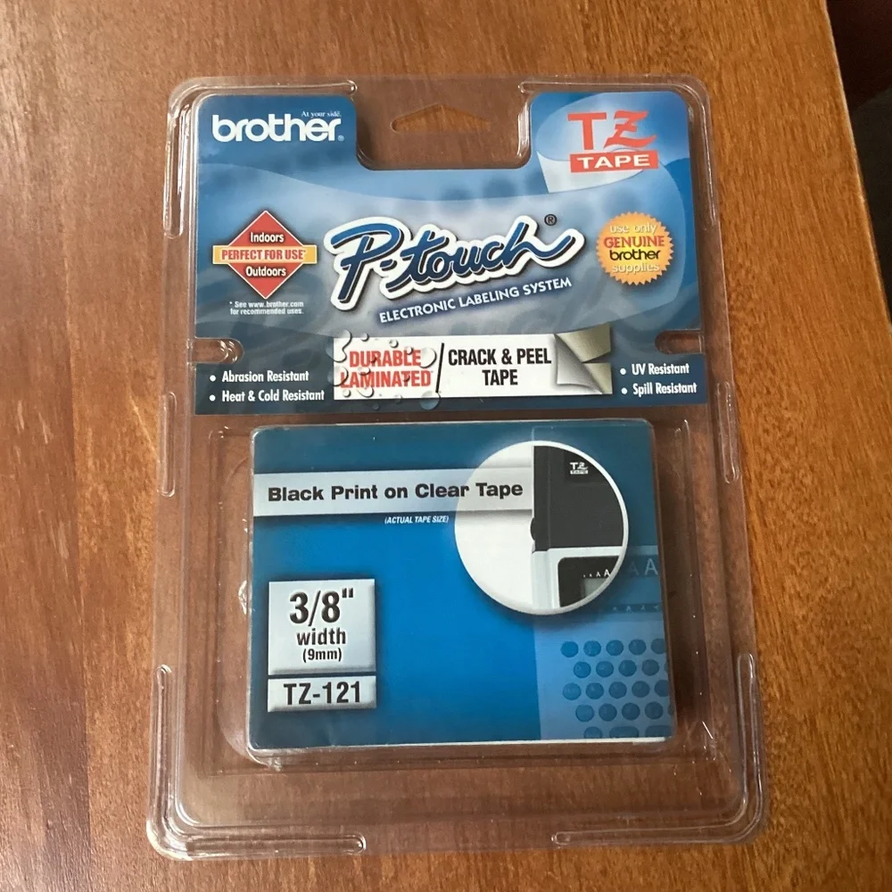 Brother TZ-121 P-touch Electronic Labeling System 3/8” width (9mm)